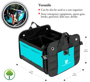TrunkCratePro Best Premium multi compartments trunk organizer with straps - Ideal for Vehicles SUV Van RV Car Truck (Green) | TrunkCratePro.