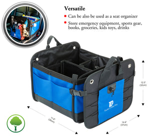 TrunkCratePro Best Premium multi compartments trunk organizer with straps - Ideal for Vehicles SUV Van RV Car Truck (Blue) | TrunkCratePro.